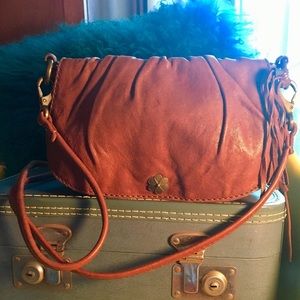 Lucky Brand Lambskin Boho Crossbody Tassel Bag